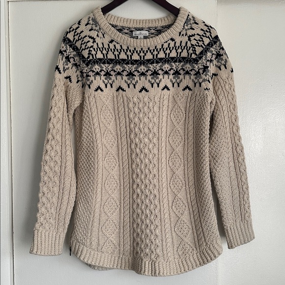 L.L. Bean Sweaters - Women's Signature Cotton Fisherman Tunic Sweater, Fair Isle